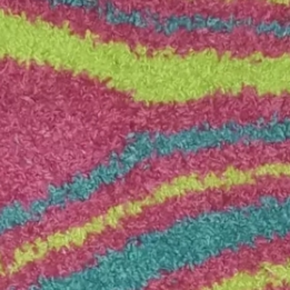 ** Cozy Feet Fuzzy Plush Socks Neon Pnk Blue Green - Picture 3 of 8